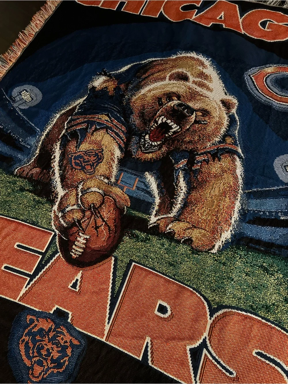 Chicago Bears woven tapestry throw